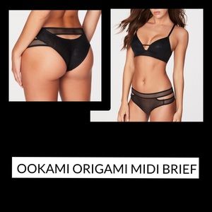 Retail $50+ Pleasure state panties bottoms black origami XS or S
